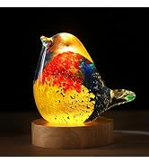 LOULIQIGIFT 3.7in Crystal Bird Light Glass Bird Lovers Gifts Figurine | Colorful Crystal Birds, w...