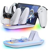 HEATFUN PS Portal Charging Dock Station - 3-in-1 Charger for PlayStation 5 Portal & Dual PS5 Cont...