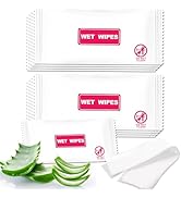 100 Pack Wet Wipes Individually Wrapped, Individual Hand Wipes, Unscented Travel Wipes, Clean Han...
