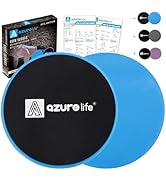 A AZURELIFE Exercise Core Sliders, Dual Sided Exercise Gliding Discs Use on Carpet or Hardwood Fl...