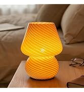 ULAROOM Battery Operated Mushroom Lamp-Vintage Small Table Lamps with Timer, Cordless Battery Pow...