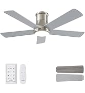 Autoday Ceiling Fans with Lights, 42 Inch Low Profile Ceiling Fan with Light and Remote Control, ...