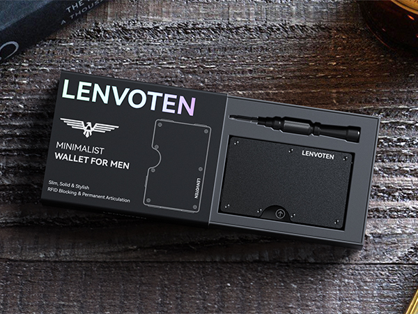 Matte Black minimalist wallet for men