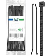 HS 14 Inch Plastic Wire Zip Ties UV Resistant for Fencing Camping Outdoor Purpose 100pcs,50 LBS S...