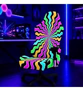 Simpkeely Blacklight Wave Swirl Gaming Chair Cover | UV Reactive Stretch Slipcover, Neon Colorful...