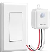 SURAIELEC Wireless Light Switch and Receiver Kit, Single Pole, RF 100 Feet, No WiFi, No Interfere...
