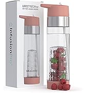 Infusion Pro Fruit Infuser Water Bottle with Straw Lid 24 oz : Flip-Up Water Bottle Straw : Insul...