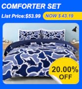 Holawakaka Sharks and Whales Camo Bedding Set for Boys Teens, Ocean Animal Print Full Size Comfor...