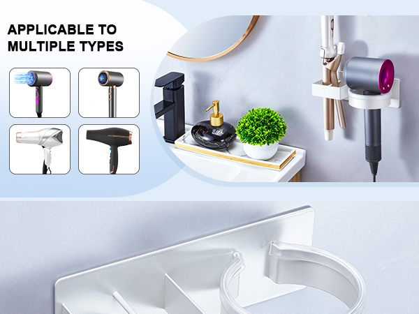 wall mounted hair dryer straightener holder