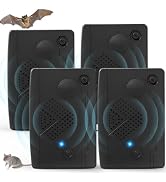 4 Pack Bat Deterrent Devices for Attic: Rechargeable Ultrasonic Bat Keep Away,Bird Deterrent Devi...