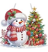 Bowetile Christmas Wreath Hanging Diamond Art Painting Kits for Kids Adults, 5D Special Shape Dia...