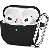 JTOMEI for AirPods 3 Case Cover with Keychain, Full Protective Silicone Case Accessories for AirP...