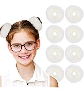 8 PCS Fuzzy Scrunchies White Hair Ties Cute Hair Bands with Faux Rabbit Fur Elastic Hair Ties Hai...