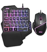 RedThunder One-Handed RGB Gaming Keyboard and Mouse Combo, 35 Keys Mini Gaming Keypad, 6400 DPI M...