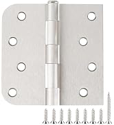 3 Pack Door Hinges 4 Inch Interior/Exterior Door Hinge Satin Nickel Door Hinges 4 Inch Square Rou...