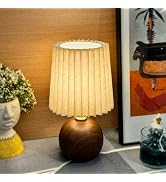 nomoluke Small Pleated Table Lamp for Bedroom, Bedside Lamps for Nightstand, Dimmable Desk Lamp C...