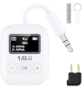 1Mii Bluetooth Transmitter for Airplane, Bluetooth 5.3 Adapter for TV,Airplane Travel Essentials,...