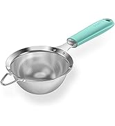 18/8 Stainless Steel Mesh Strainer: U-Taste 3.9 Inch Kitchen Fine Mesh Sieve Food Colander with R...