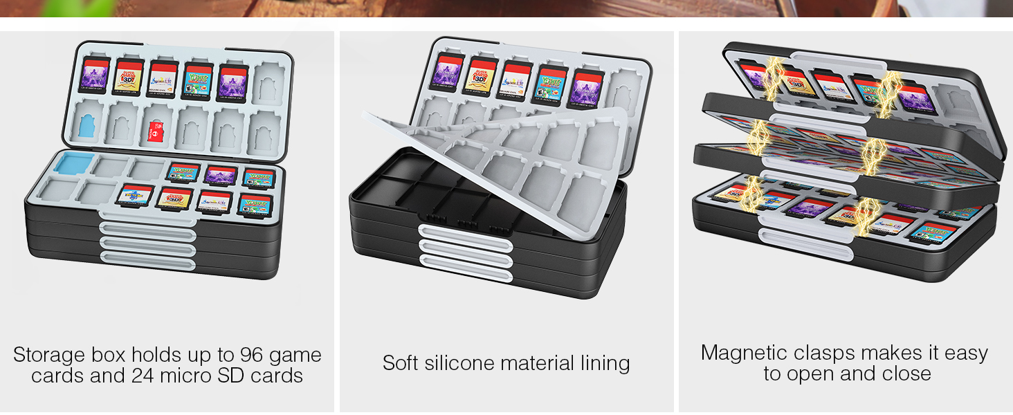 Switch game card case feature