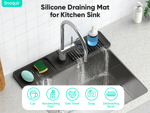 silicone draining mat for kitchen sink