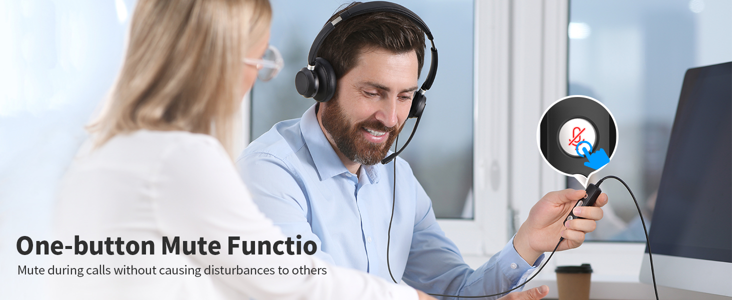 usb headset with microphone for pc laptop 3.5mm wired computer headset headphone with microphone