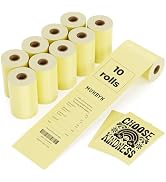 MUNBYN 2 1/4" x 50' Yellow Thermal Receipt Paper, 58mm Cash Register Paper Rolls(10 Rolls), BPA F...