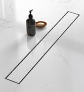 Sharpeye 24 Inch Linear Shower Drain with Tile Insert Grate, Brushed Nickel 304 Stainless Steel R...