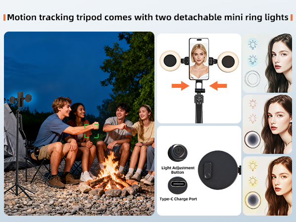 selfie stick for iphone with light