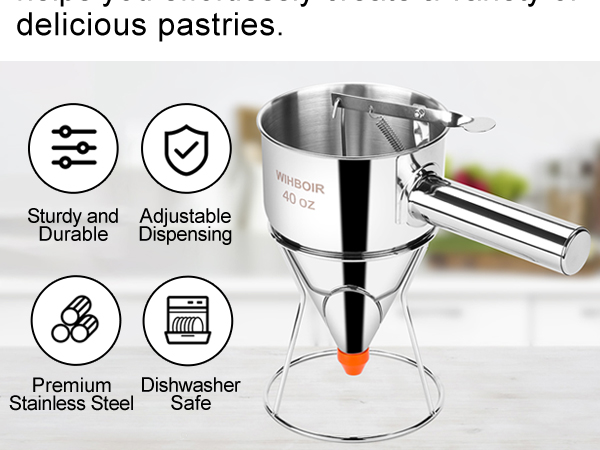 stainless steel pancake dispenser,pan cake mix dispenser,cupcake dispenser