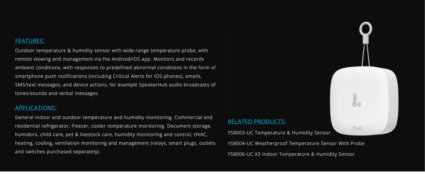 YS8005 WEATHERPROOF TEMPERATURE & HUMIDITY SENSOR