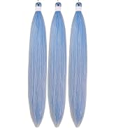 Tinsel Braiding Hair Pre stretched Sky Blue Braiding Hair for Glitter Braids