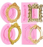 ZiXiang Photo Frame Silicone Molds Baroque Style Picture Frames Fondant Mold For Cupcake Topper C...
