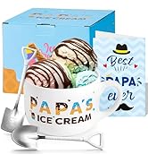 R HORSE Ice Cream Bowl Gift Set Papa Ice Cream Bowl Engraved Shovel Spoon Set with Best Papa Ever...