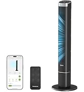 Pureborne 42-Inch Smart Tower Fan, 25dB Ultra-Quiet, 90° Oscillating Standing Fan, App & Voice Co...