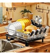 MOUKABAL Dish Drying Rack, Dish Rack, Stainless Steel Dish Racks for Kitchen Counter, Dish Draine...