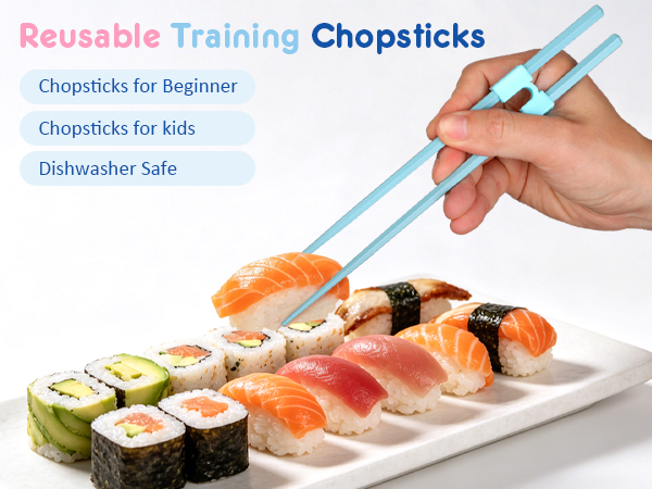 8 Pairs Reusable Training Kid Adult Chopsticks