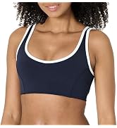Essentials Women's Active FormFlex Buttery Soft Light Support V-Neck Sports Bra with Contr...