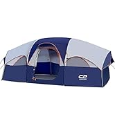 CAMPROS CP Tent 8 Person Camping Tents, Weather Resistant Family Tent, 5 Large Mesh Windows, Doub...
