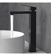 KES Bathroom Faucet Black Vessel Sink Faucet cUPC Certified, Single Hole Tall Bathroom Faucet Sta...