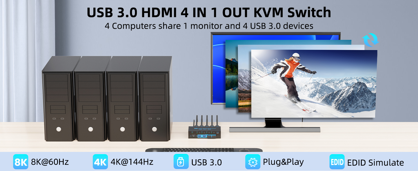 kvm switch 4 computers