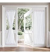 MIULEE Non-See-Through French Door Curtains for Door Window, Privacy Light Filtering Sheer Curtai...