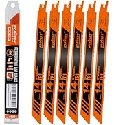 HORUSDY 6PCS 9-Inch 14TPI Bi-Metal Reciprocating Saw Blades, Heavy-Duty Blades for Cutting Steel ...