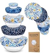 Revahope 5-Size Reusable Beeswax Bowl Covers for Bread Proofing, Cotton Cloth Flexible Beeswax Wr...