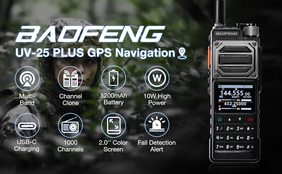 BAOFENG UV-25 Plus Ham Handheld Radio with GPS Function