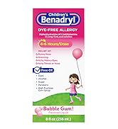 Children's Benadryl provides Dye-Free allergy relief in Bubble Gym flavored liquid