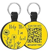 MYLUCKYTAG QR Code Silicone Pet ID Tag Dog Cat Tag, Online Pet Profile, Pet Location Alert Email,...