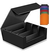 1800+ Trading Card Storage Box, Magnetic Closure Toploaders Storage Box Hold 600+ 35PT 3"x4" Stan...