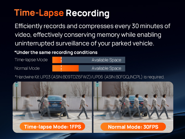 dash camera Time-Lapse Recording