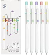 Lanxivi 5 PCS Gel Pens Quick Dry Ink Pens Black Ink 0.5mm Fine Point Premium Retractable Ballpoin...