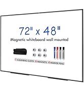 TOWON Black Border Magnetic Dry Erase Board, 72 x 48 in White Board Dry Erase, Aluminum Framed Wh...